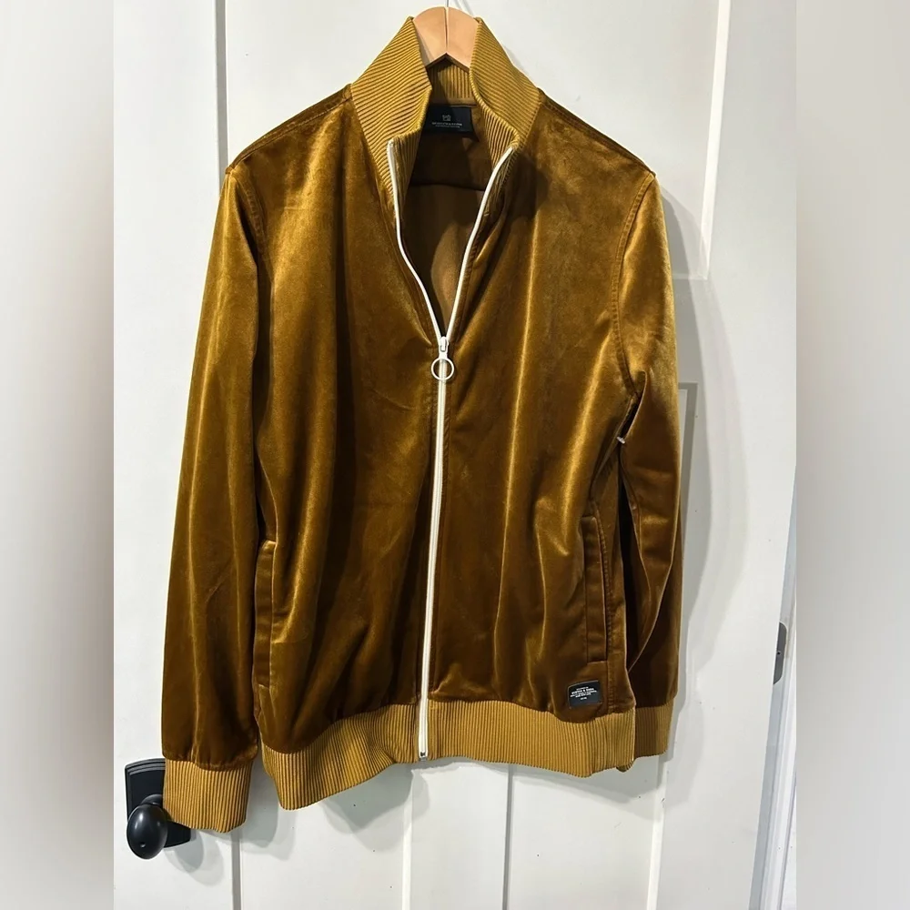 Scotch and Soda Velour- Velvet Bomber track suit full zip up Jacket